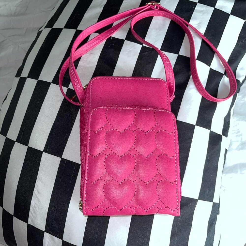 Hot Pink Quilted Heart Purse